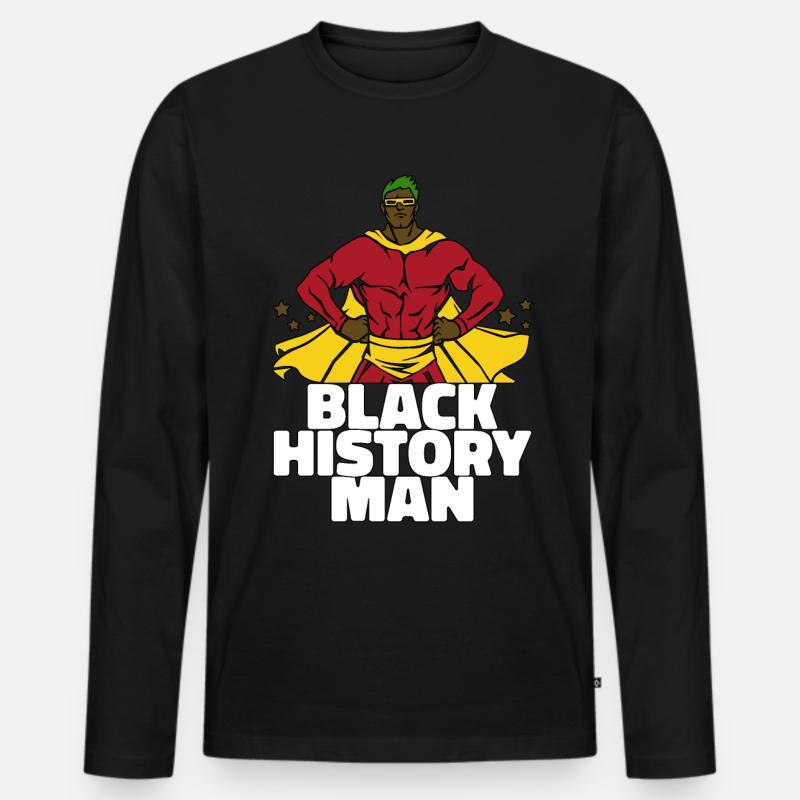 black history Held Geschenk - Männer Premium Bio Langarmshirt - Schwarz