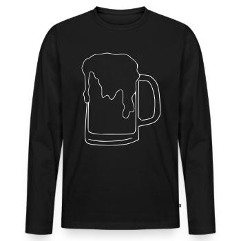 Beer Drawing Party Celebrate White - Men's Premium Organic Long Sleeve Shirt - black - Front - Nico (187cm)