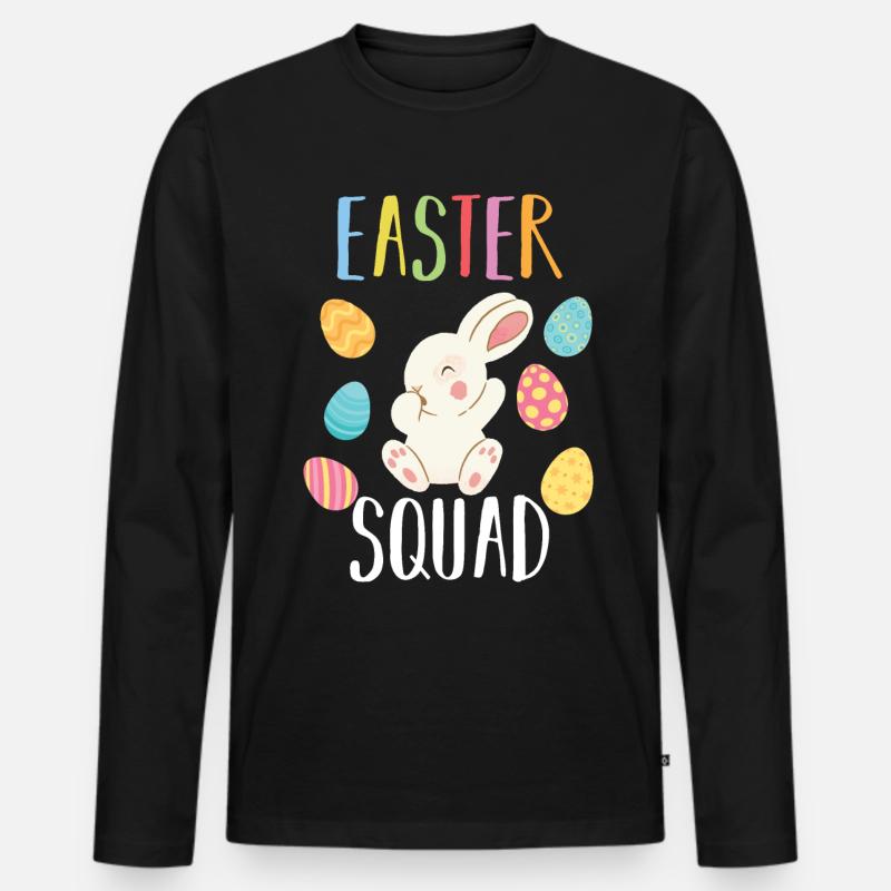 Ostern Hase Osterhase Geschenkidee - Männer Premium Bio Langarmshirt - Schwarz