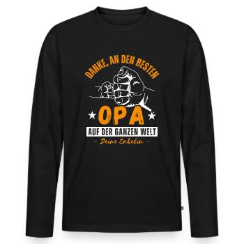 Opa und Enkelin - Männer Premium Bio Langarmshirt - Schwarz - Vorne - Nico (187cm)