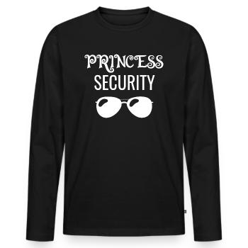 Papa Père Fille Princesse Sécurité - T-shirt manches longues Premium bio Homme - noir - Devant - Nico (187cm)