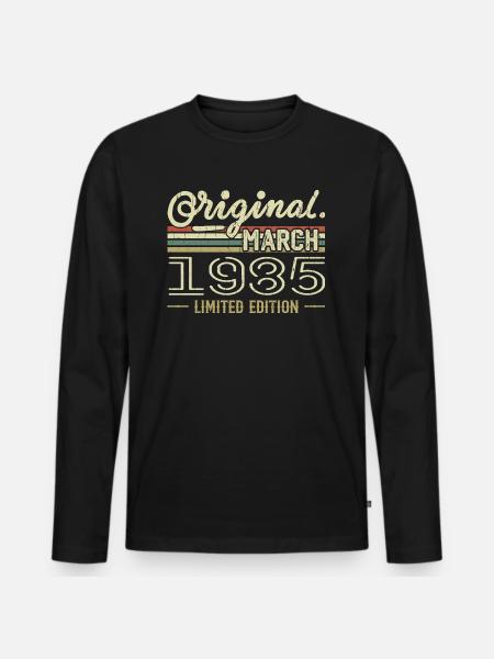 Born in March 1985 Birthday Gift March 1985 - Men's Premium Organic Long Sleeve Shirt - black