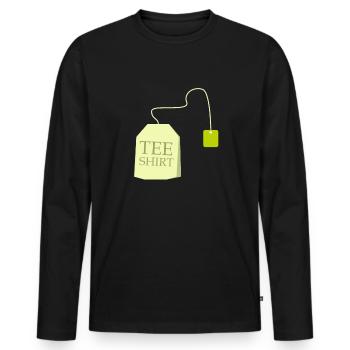 Tea Shirt Funny Saying Ambiguous Gift - Men's Premium Organic Long Sleeve Shirt - black - Front - Nico (187cm)