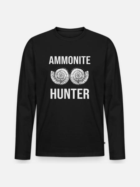 Ammonite Hunter fossil - Men's Premium Organic Long Sleeve Shirt - black