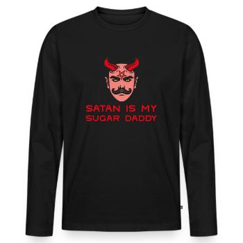 Satan-Is-My-Sugar-Daddy 2 - Männer Premium Bio Langarmshirt - Schwarz - Vorne - Nico (187cm)