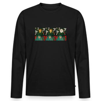Lustiges Van Gogh Van Goghing Van Gone - T-shirt manches longues Premium bio Homme - noir - Devant - Nico (187cm)