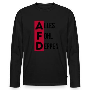 FCK AFD - T-shirt manches longues Premium bio Homme - noir - Devant - Nico (187cm)