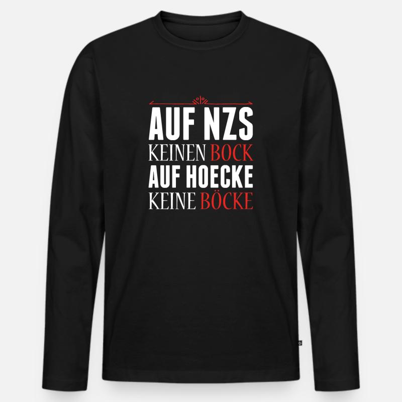 FCK AFD - Männer Premium Bio Langarmshirt - Schwarz