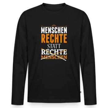 FCK AFD - T-shirt manches longues Premium bio Homme - noir - Devant - Nico (187cm)