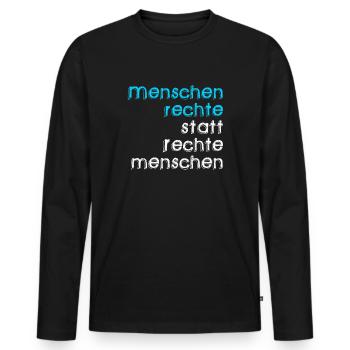 FCK AFD - T-shirt manches longues Premium bio Homme - noir - Devant - Nico (187cm)