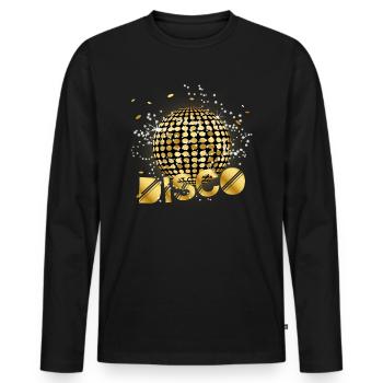 Gold Gitzer disco ball - Men's Premium Organic Long Sleeve Shirt - black - Front - Nico (187cm)
