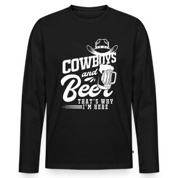 Cowboy - Männer Premium Bio Langarmshirt - Schwarz - Vorne - Nico (187cm)