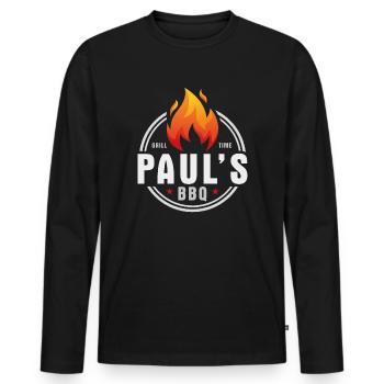Pauls BBQ - Men's Premium Organic Long Sleeve Shirt - black - Front - Nico (187cm)