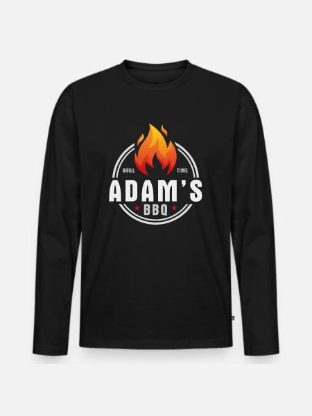 Adams BBQ - Men's Premium Organic Long Sleeve Shirt - black