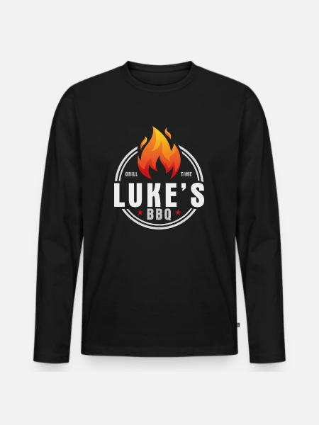 Lukes BBQ - Men's Premium Organic Long Sleeve Shirt - black