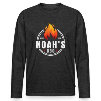 Noahs BBQ - Men's Premium Organic Long Sleeve Shirt - heather anthracite - Front - Nico (187cm)