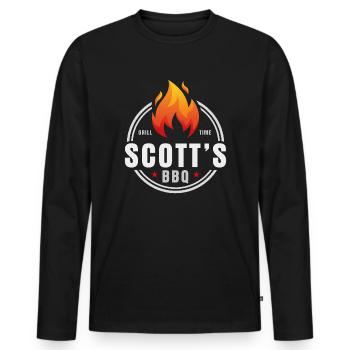 Scotts BBQ - Men's Premium Organic Long Sleeve Shirt - black - Front - Nico (187cm)