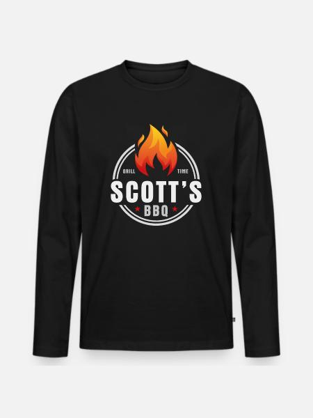 Scotts BBQ - Men's Premium Organic Long Sleeve Shirt - black