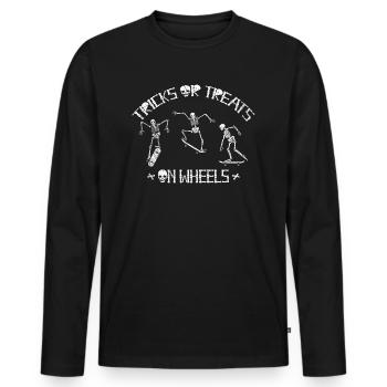 Halloween Skateboard Tricks Or Treats On Wheels - Männer Premium Bio Langarmshirt - Schwarz - Vorne - Nico (187cm)