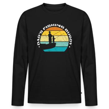 Angeln Angler Vater Sohn Dad's Fishing Buddy - Männer Premium Bio Langarmshirt - Schwarz - Vorne - Nico (187cm)