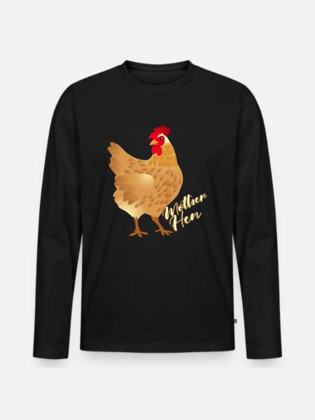 Mother Hen - Men's Premium Organic Long Sleeve Shirt - black