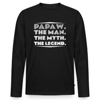 Papa Vater Opa Geschenkidee Papaw Spruch Humor - Männer Premium Bio Langarmshirt - Schwarz - Vorne - Nico (187cm)