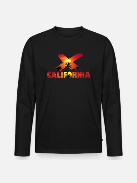 California Morning - Männer Premium Bio Langarmshirt - Schwarz