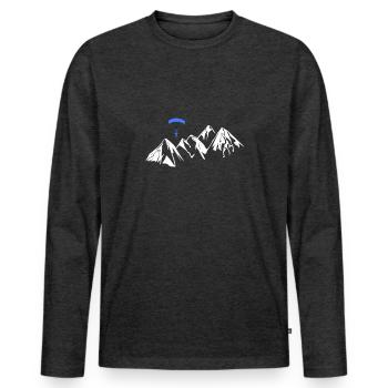 Paragleiten Gleitschirm - Männer Premium Bio Langarmshirt - Anthrazit meliert - Vorne - Nico (187cm)