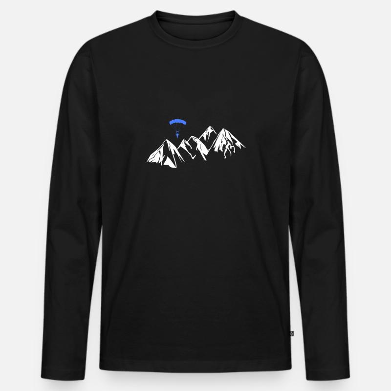 Paragleiten Gleitschirm - Männer Premium Bio Langarmshirt - Schwarz