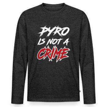 pyro is not a crime - Männer Premium Bio Langarmshirt - Anthrazit meliert - Vorne - Nico (187cm)