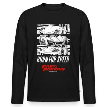 Fast And Furious Race Car Born For Speed - Men's Premium Organic Long Sleeve Shirt - black - Front - Nico (187cm)