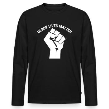 Les vies noires comptent un cadeau cool - T-shirt manches longues Premium bio Homme - noir - Devant - Nico (187cm)