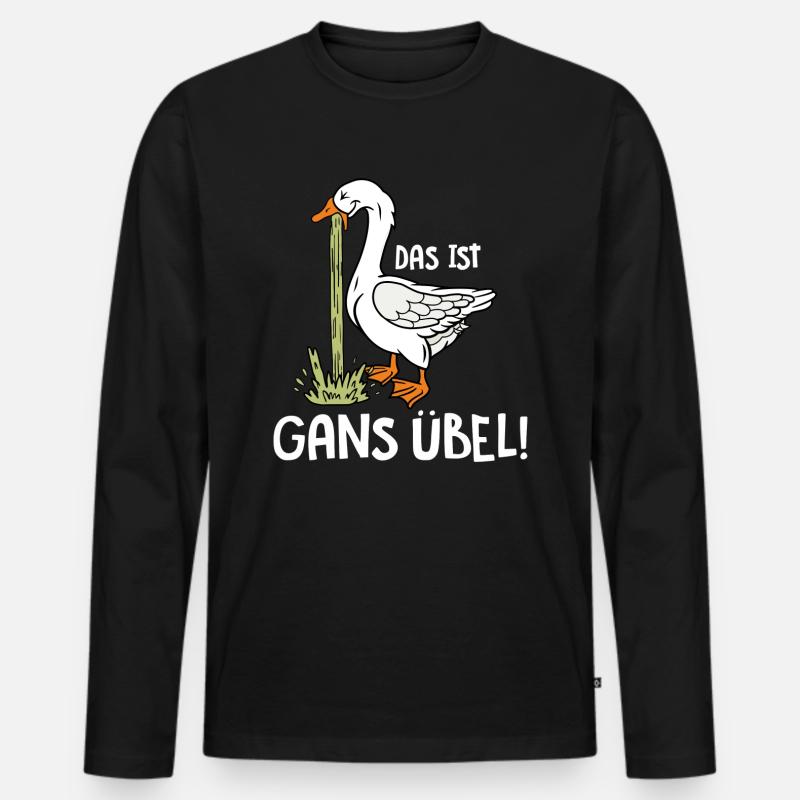Gans übel - Männer Premium Bio Langarmshirt - Schwarz