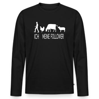 Ich Meine Follower Landwirt Bauer Geschenkidee - Männer Premium Bio Langarmshirt - Schwarz - Vorne - Nico (187cm)