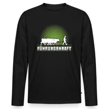 Führungskraft Kühe Landwirt Bauer Geschenkidee - Männer Premium Bio Langarmshirt - Schwarz - Vorne - Nico (187cm)
