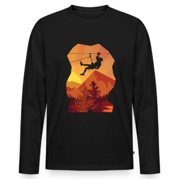 Hanging climber - Men's Premium Organic Long Sleeve Shirt - black - Front - Nico (187cm)