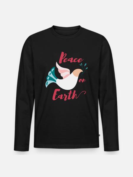 Christmas dove saying - Men's Premium Organic Long Sleeve Shirt - black