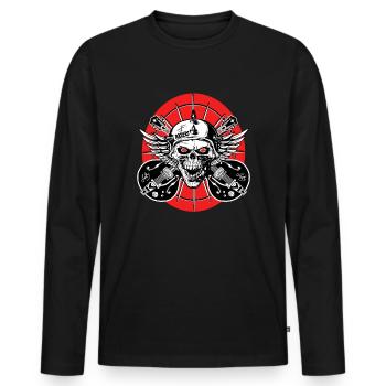 Rockabilly Guitar Rock and roll Music Rockers - Men's Premium Organic Long Sleeve Shirt - black - Front - Nico (187cm)