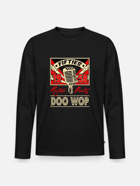 Doo Wop 1950s Sock Hop Dance Vintage Rockabilly - Männer Premium Bio Langarmshirt - Schwarz