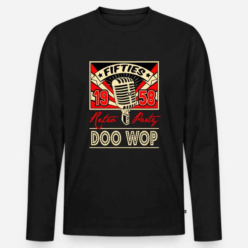 Doo Wop 1950s Sock Hop Dance Vintage Rockabilly - Männer Premium Bio Langarmshirt - Schwarz