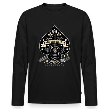 Rockabilly Vintage Rock N Roll Musik Sock Hop - Männer Premium Bio Langarmshirt - Schwarz - Vorne - Nico (187cm)