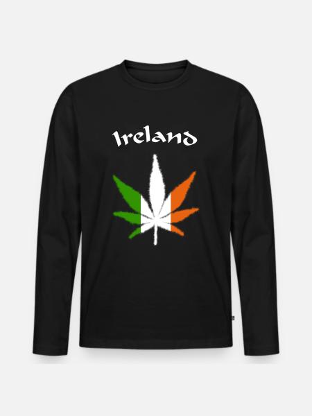 Ireland - Männer Premium Bio Langarmshirt - Schwarz