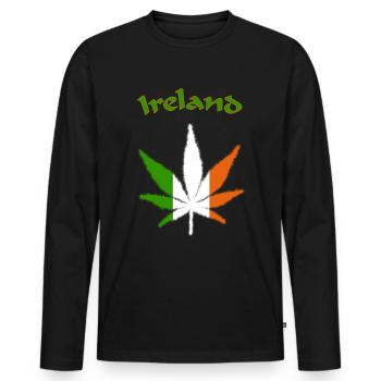 Ireland - Männer Premium Bio Langarmshirt - Schwarz - Vorne - Nico (187cm)