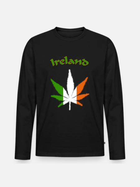 Ireland - Männer Premium Bio Langarmshirt - Schwarz