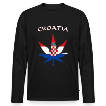Croatia - Männer Premium Bio Langarmshirt - Schwarz - Vorne - Nico (187cm)