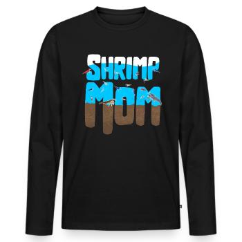 Mom of Shrimp Pet Design pour les fiers fans de crevettes - T-shirt manches longues Premium bio Homme - noir - Devant - Nico (187cm)