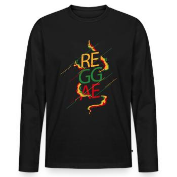 reggae - Men's Premium Organic Long Sleeve Shirt - black - Front - Nico (187cm)