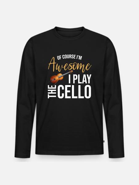 Cello Violoncello - Männer Premium Bio Langarmshirt - Schwarz