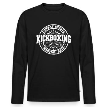 Kickboxen Kickboxer Kickboxing Geschenk - Männer Premium Bio Langarmshirt - Schwarz - Vorne - Nico (187cm)