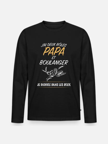 Bakery Bakery Baker dad - Men's Premium Organic Long Sleeve Shirt - black